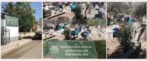 Kızıltepe’de mezarlıklarda bayram temizliği