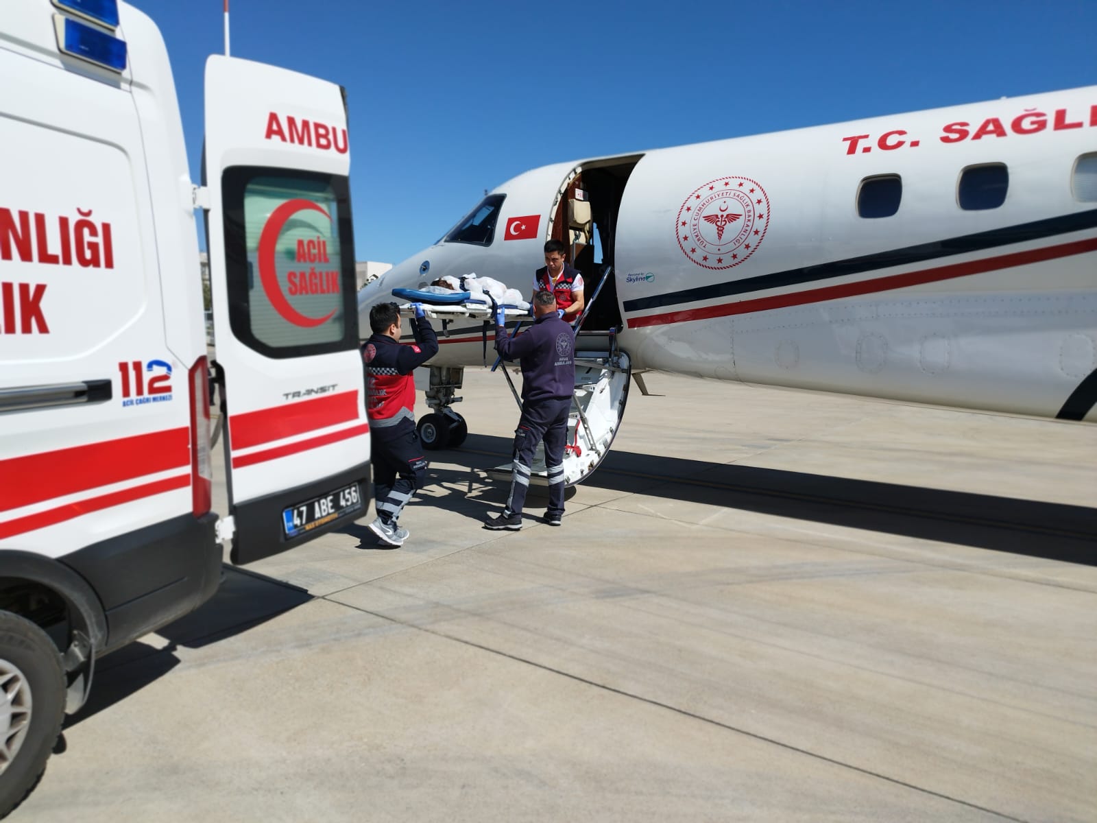 Ambulans uçak, Seyhan bebek için havalandı